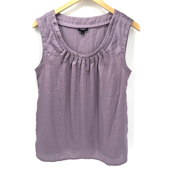 Talbots Blouse Womens Small Purple Sleeveless Satin Scoop Neck Classic Pullover - Picture 1 of 5